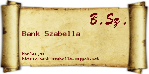 Bank Szabella névjegykártya